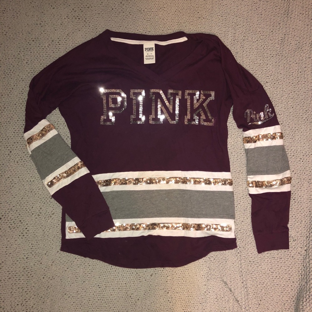 Oversized PINK sequined long sleeve
